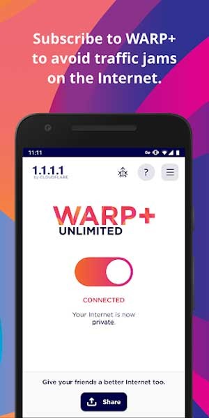 WARP+ là một tính năng trả phí giúp truy cập VPN không giới hạn