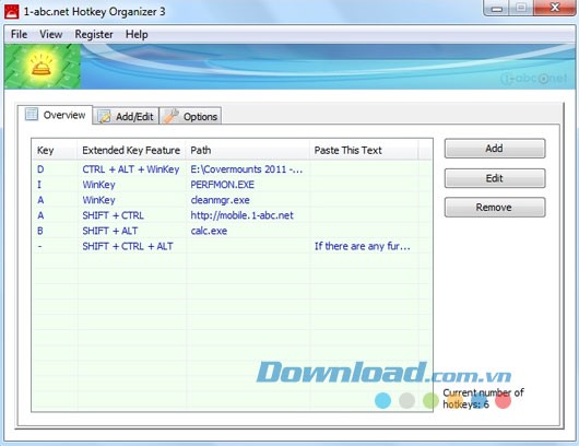 1-abc.net Hotkey Organizer
