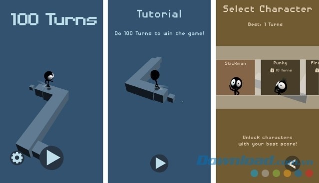 Lựa chọn nhân vật có vẻ ngoài ngộ nghĩnh trong game chạy vô tận 100 Turns cho máy tính