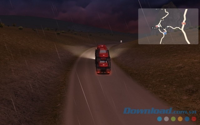 18 Wheels of Steel: American Long Haul hiển thị bản đồ nhỏ góc bên trái màn hình