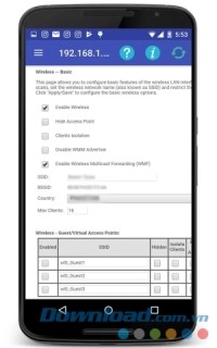 192.168.1.1 - All Router Admin cho Android có nhiều tính năng hữu ích