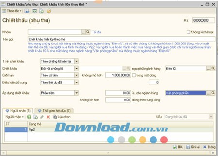 Ấn định giảm giá