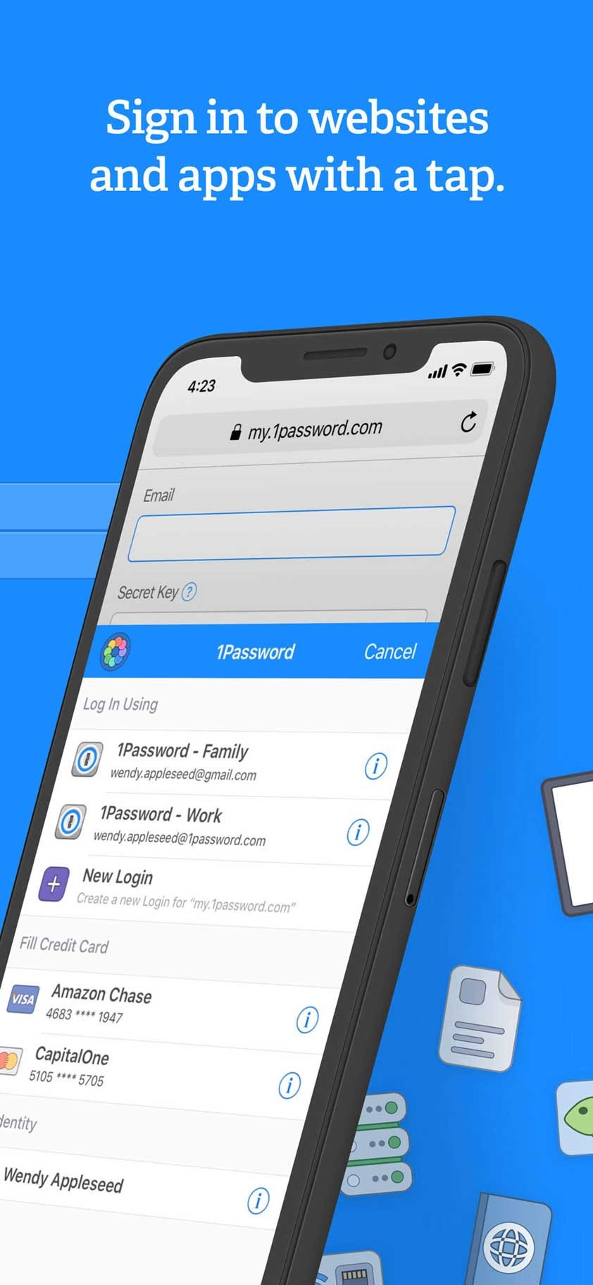 1Password cho iOS hỗ trợ đăng ký nhanh