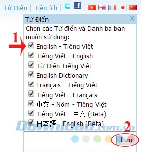 Chọn từ điển muốn tra