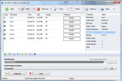 2C MOV to WAV Converter