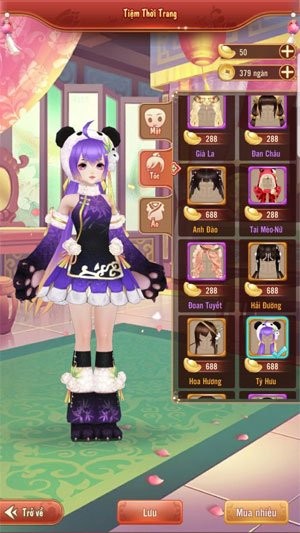 Tùy chỉnh hình dáng trong 360mobi Mộng Hoàng Cung