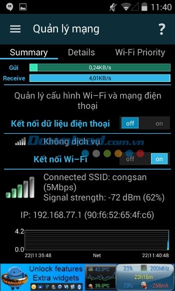 Tính năng quản lý mạng của 3C Toolbox