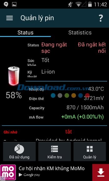 Tính năng quản lý pin của 3C Toolbox