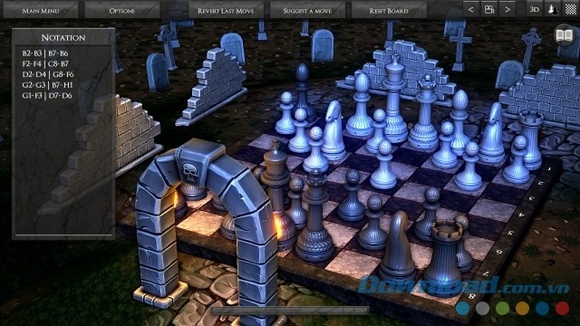Giao diện chính của game cờ vua mới 3D Chess cho máy tính, Mac và Linux