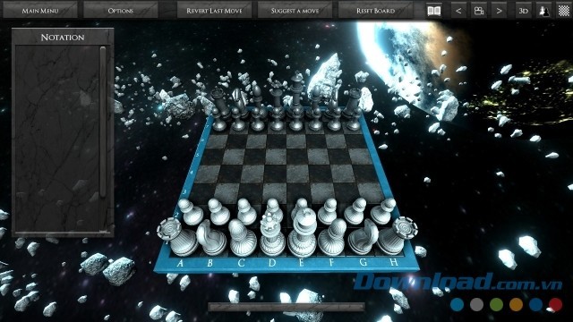 Lựa chọn phông nền vũ trụ tuyệt đẹp trong game cờ vua mới 3D Chess cho máy tính, Mac và Linux