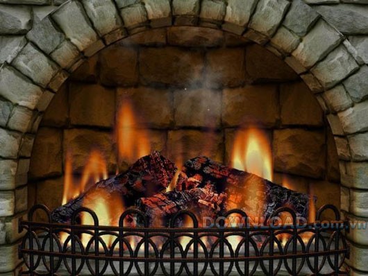 Bảo vệ màn hình với hiệu ứng lò sưởi 3D