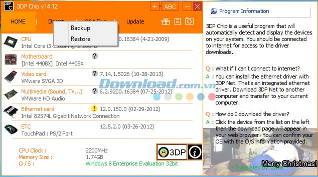 Sao lưu driver với 3DP Chip