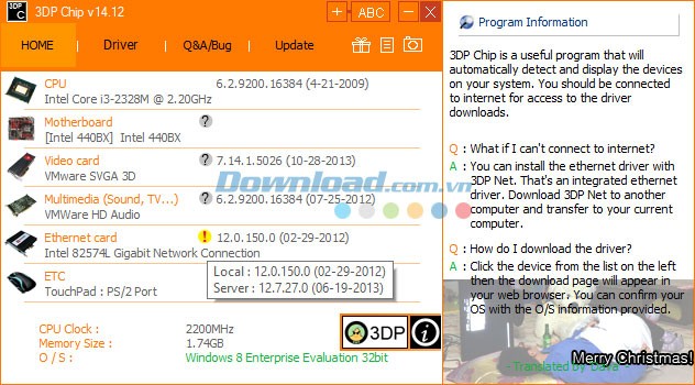 Kiểm tra và cập nhật driver với 3DP Chip