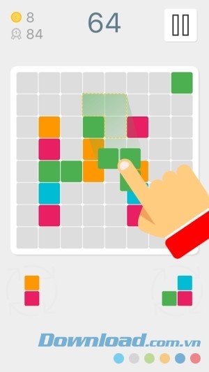 4 Blocks Puzzle cho Android có đồ họa rực rỡ sắc màu