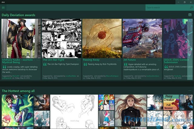 Giao diện ứng dụng 4Art