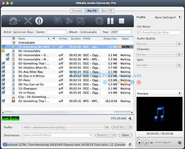 4Media Audio Converter Pro cho Mac
