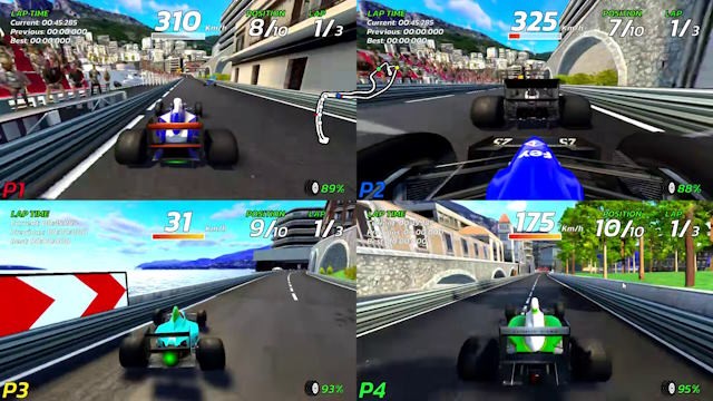 Đua một mình hoặc thi đấu với tối đa bốn người bạn