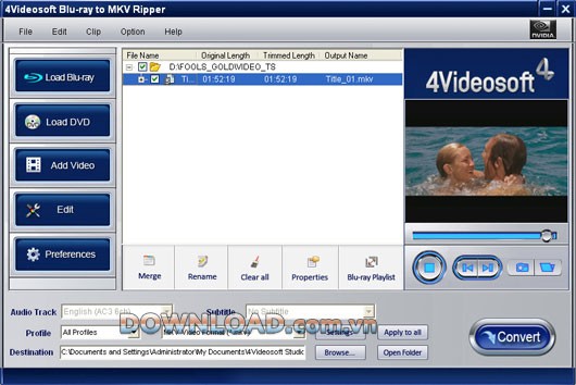 4Videosoft Blu-ray to MKV Ripper