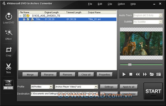 4Videosoft DVD to Archos Converter