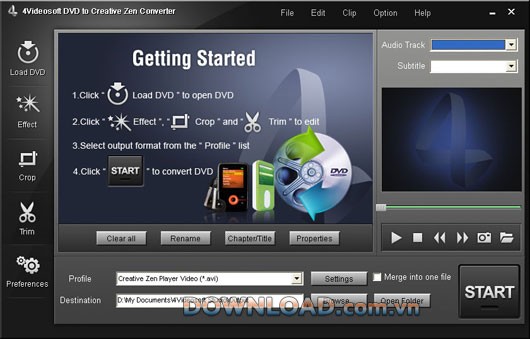 4Videosoft DVD to Creative Zen Converter