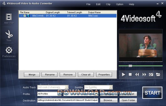 Giao diện 4Videosoft Video to Audio Converter