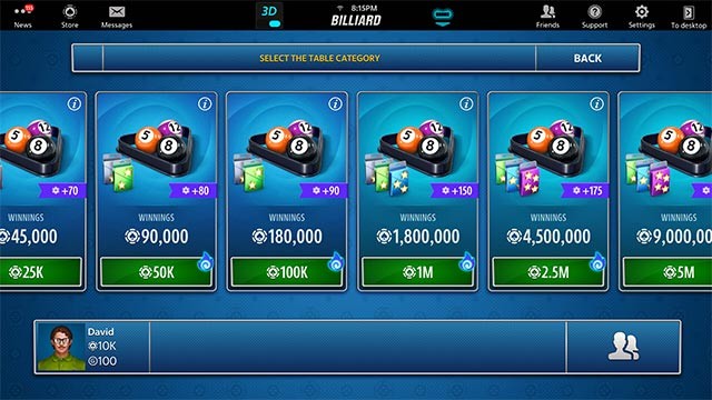 Chơi game 8 Ball by Pokerist mỗi ngày để nhận chip và phần thưởng miễn phí