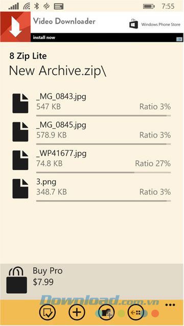 Khả năng nén và giải nén tập tin hiệu quả