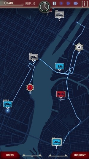 Mô phỏng bản đồ với đường phố và cơ quan dịch vụ khẩn cấp như ngoài đời thực