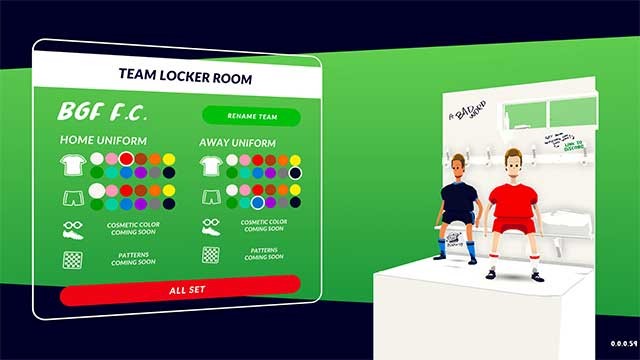 Bạn có thể tùy chỉnh ngoại hình của các cầu thủ như: đồng phục, mũ, màu áo,…