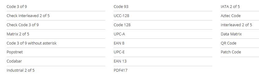 Mã vạch ABBYY FineReader Pro for Mac hỗ trợ
