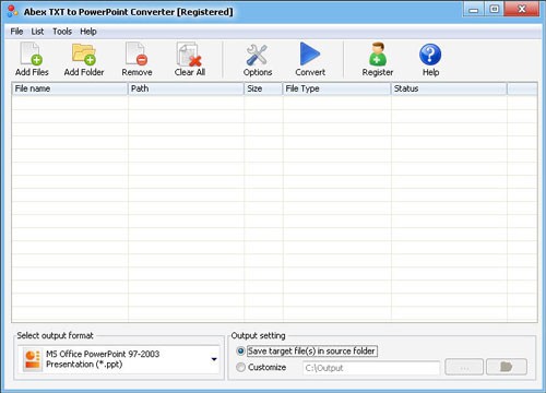 Abex TXT to PowerPoint Converter