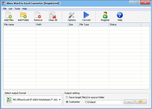Abex Word to Excel Converter