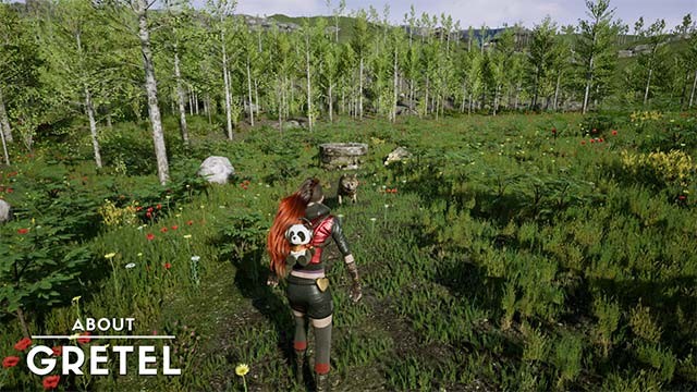 About Gretel là game phiêu lưu sinh tồn trong khu rừng rộng lớn