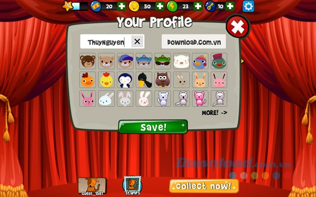 Thay avatar khi chơi Abradoodle Bingo