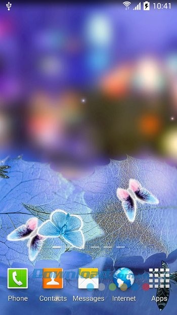 Màn hình chủ sau khi cài đặt Abstract Butterflies Wallpaper