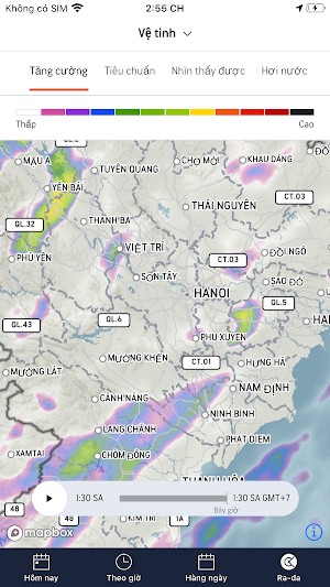 Xem thời tiết qua bản đồ vệ tinh
