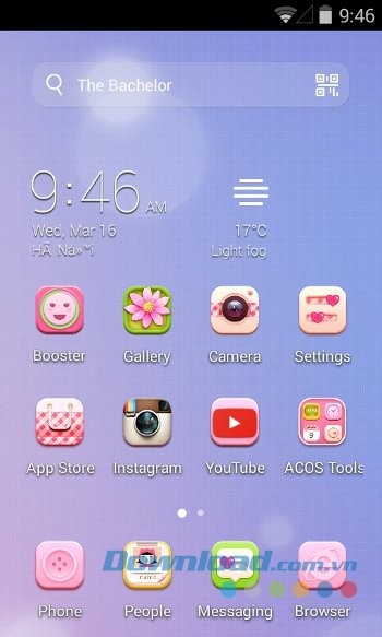 Màn hình chủ sau khi áp dụng ACOS Launcher