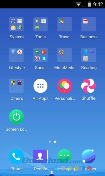 Giao diện sau khi cài đặt ACOS Launcher