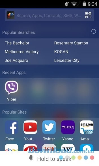 Tính năng tìm kiếm của ACOS Launcher