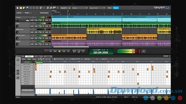 Mixcraft 8 Home Studio cung cấp bộ công cụ sáng tạo âm thanh chất lượng cao