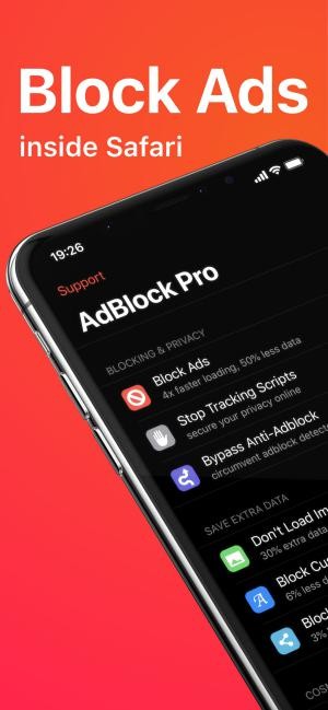 AdBlock Pro for Safari chặn tất cả quảng cáo, trình theo dõi và tài nguyên không cần thiết