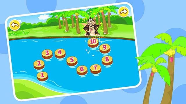 Giúp chú đười ươi qua sông và học số đếm trong game Addition của BabyBus