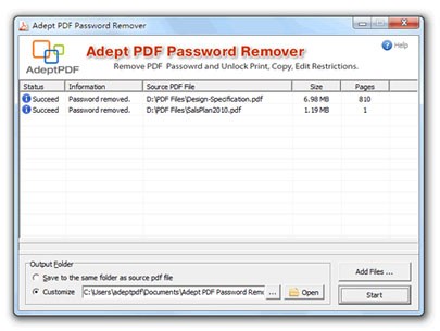 Adept PDF Password Remover