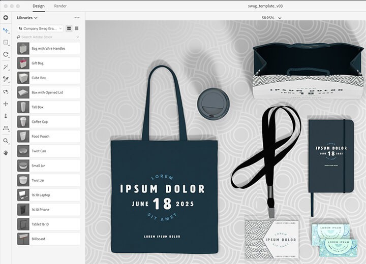 Adobe Dimension tạo ảnh tại thời gian thực