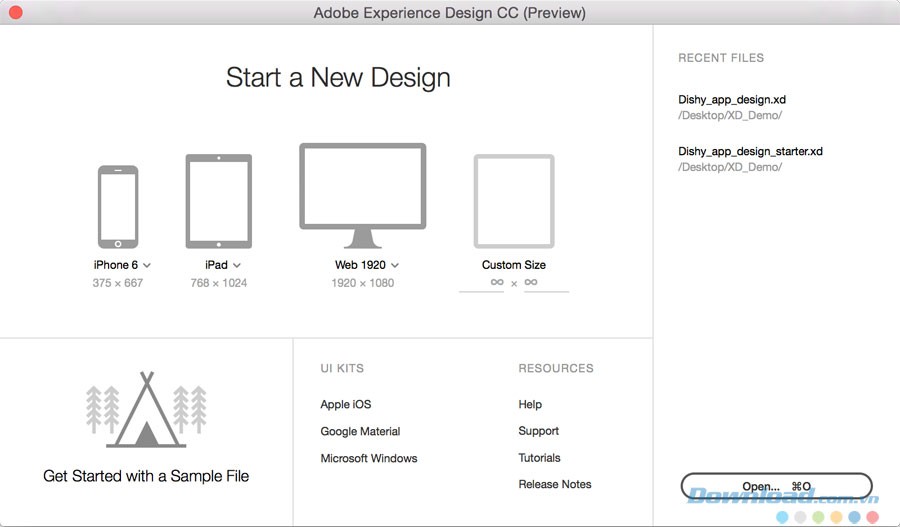 Chọn mẫu template