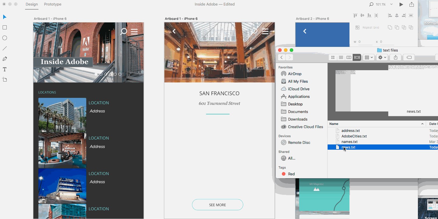 Kéo hình ảnh từ Finder