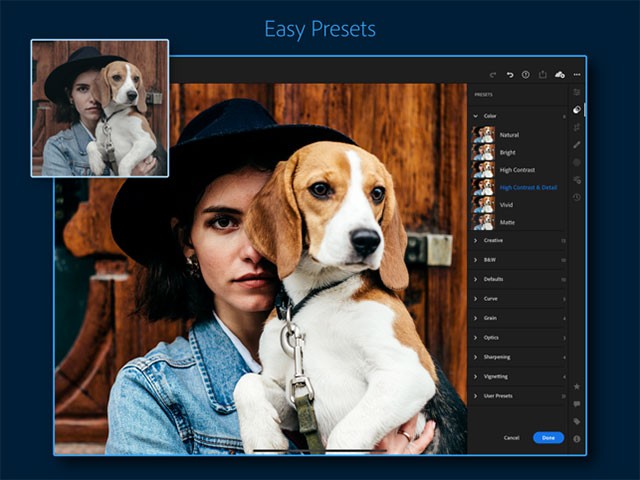 Sử dụng preset tạo sẵn để có những bức ảnh cực chất với Lightroom app