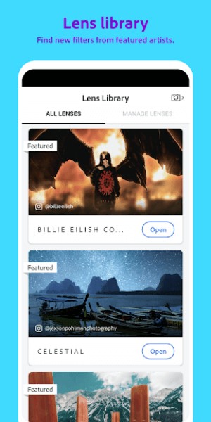 Thư viện ống kính phong phú