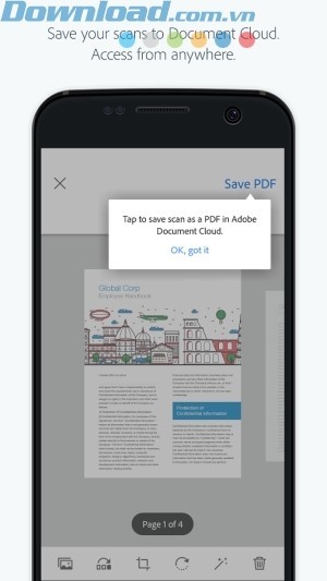 Lưu các file đã quét vào Document Cloud Access