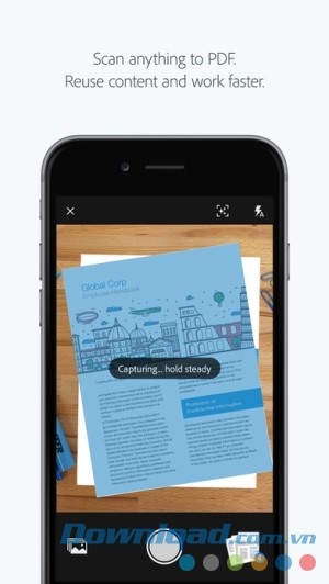 Adobe Scan cho iOS scan mọi thứ sang PDF